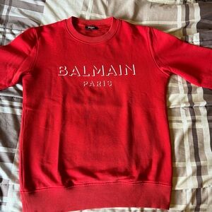 Red Balmain Sweatshirt